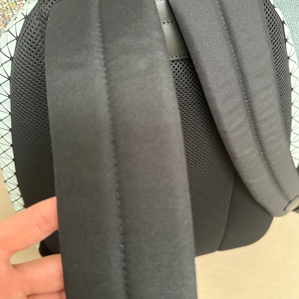 Geometric Patterned Black and White Backpack - Picture 14 of 15